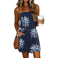 Women's Strapless Bandeau Smocked Waist A-Line Mini Swing Dress